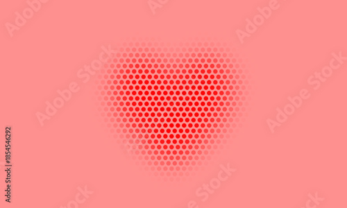 Abstract Halftone Heart on Soft Pink Background for Valentine’s Day.