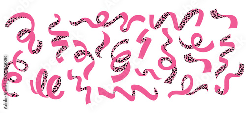 Ribbon leopard pink decorative set