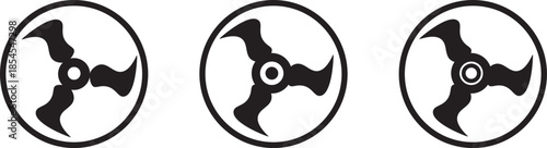 Nuclear Radiation Hazard Warning Symbol Icon Vector Set. radioactive vector icons set
