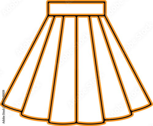 Orange fanned lamp shade