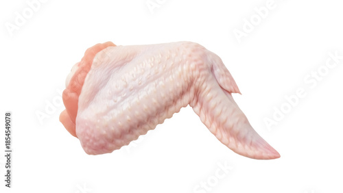 Raw chicken wing isolated PNG on transparent background, uncooked poultry part for food preparation and cooking
