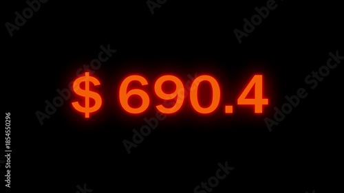 Counting dollars animated number. 0 to 4000 dollar counting animation.  Money Number Counter. 