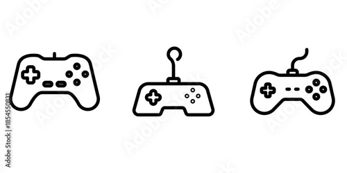 joystick outline or line icon design bundle.
