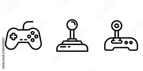 joystick outline or line icon design bundle.
