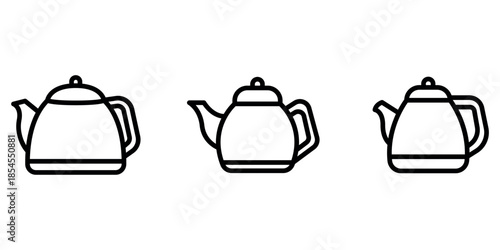 kettle outline or line icon design bundle.

