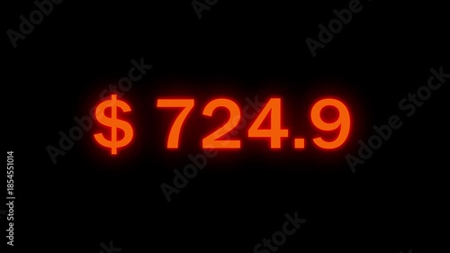 Counting dollars animated number. 0 to 4200 dollar counting animation.  Money Number Counter. 