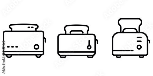 toaster outline or line icon design bundle.