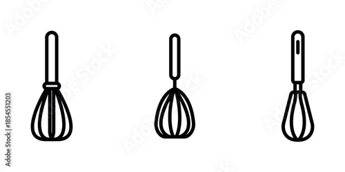 whisk outline or line icon design bundle.