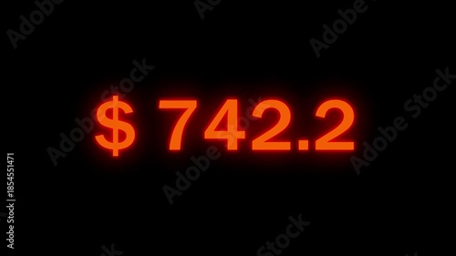 Counting dollars animated number. 0 to 4300 dollar counting animation.  Money Number Counter. 