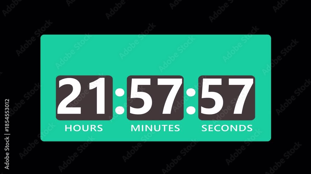 One day 24 hours countdown timer template animation on transparent ...