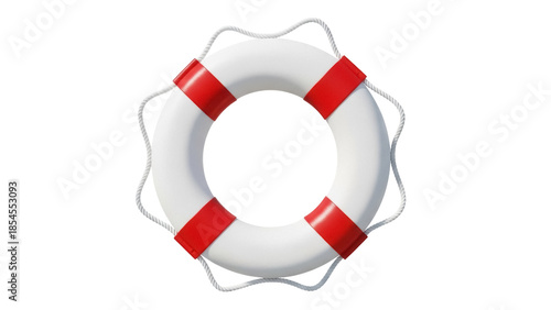 Konstfotografi White life buoy with red stripes isolated PNG, safety equipment for swimming poo