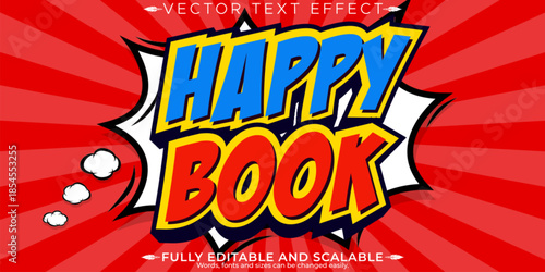Comic book text effect, editable cartoon and pop art text style