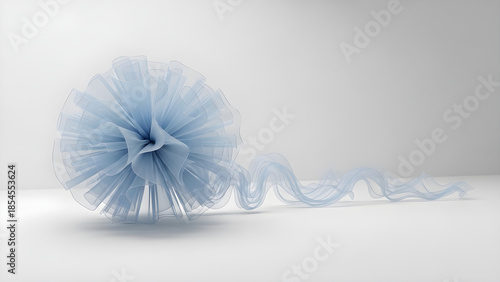 Wallpaper Mural Ethereal blue abstract sculpture with flowing tendrils in modern space Torontodigital.ca