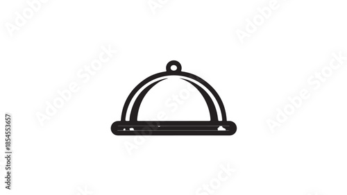 Black Cloche Server on White Background