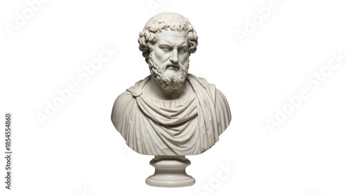 Foto Marble bust of a bearded man isolated PNG on transparent background, classical s