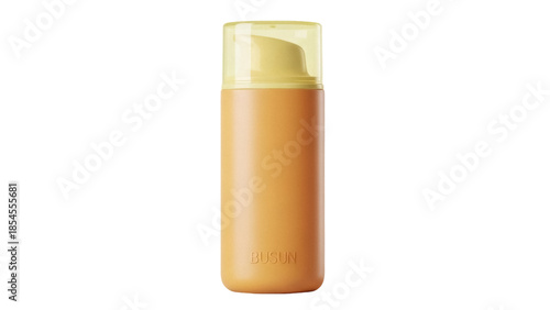 Konstfotografi Yellow cosmetic bottle isolated PNG on transparent background, skincare product