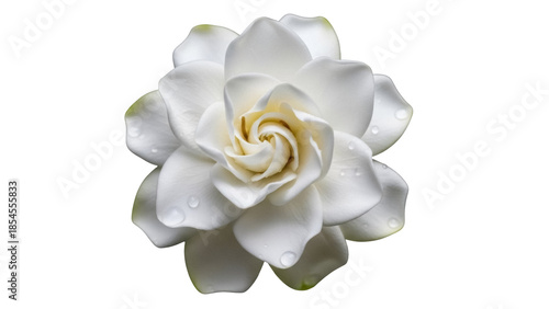 Billede på lærred Elegant gardenia flower isolated PNG on transparent background, beautiful white