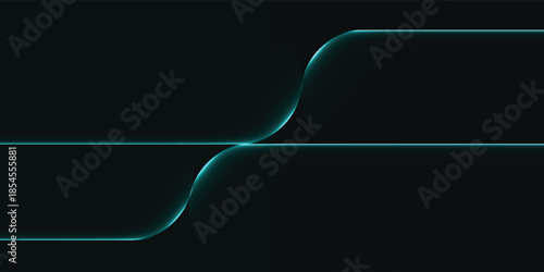 Abstract Teal Lines Intersecting on Dark Background.