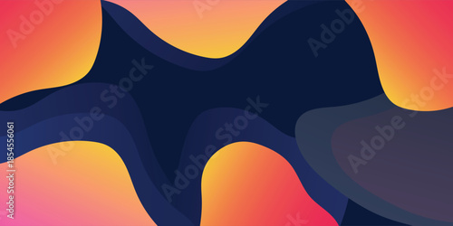 Abstract Wavy Shapes in Gradient Colors.