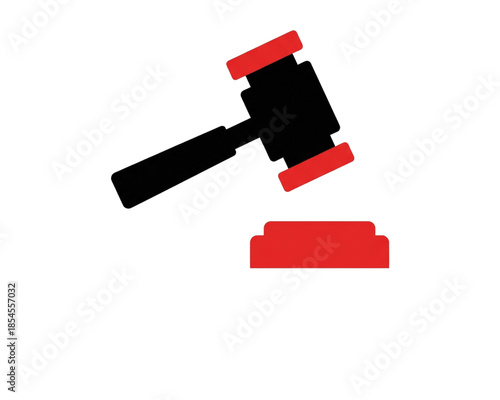 Vector illustration of judge gavel. Symbol of law and justice. Sentencing instrument new