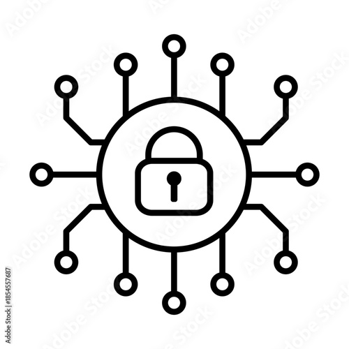 Cyber security icon vector. Security logo Artificial Intelligence Keyhole symbol speed internet technology sign for graphic design, logo, web site, social media, mobile app, ui illustration