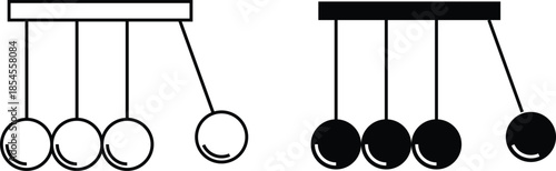 Newton’s cradle showing motion and energy transfer design vector Illustration.