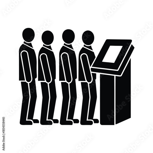 queue self check in kiosk icon