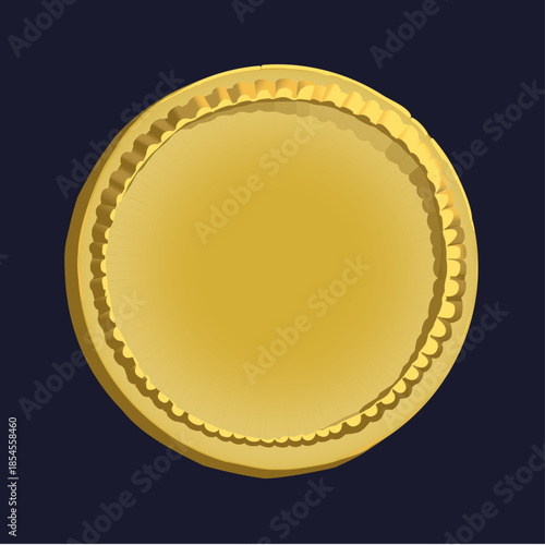 Gold Coin Vector Illustration – Detail Version (Scratches & Shadows)