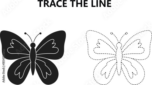 Trace the line butterfly activity for children s learning and development