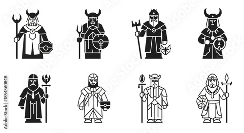 Majestic ancient warriors and kings depicted in bold, iconic style ready for your historical or fantasy projects