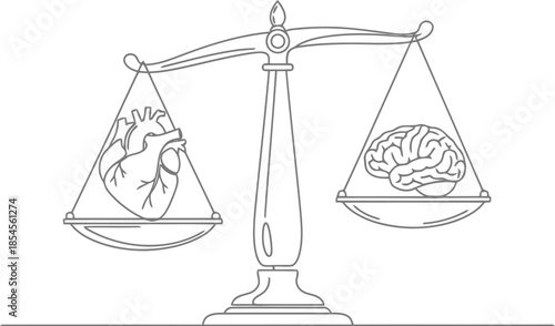 Scales of justice balancing the human brain and a twisted mind