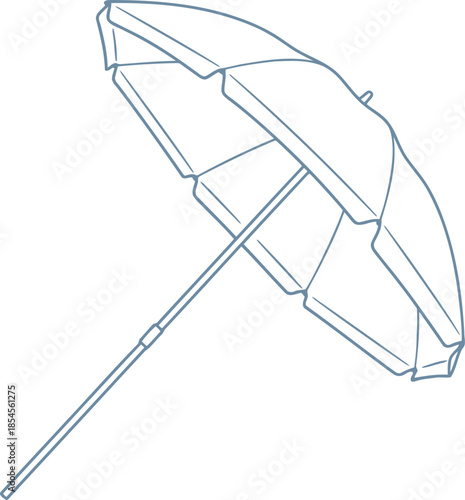 Hand drawn sketch of a beach umbrella on a white background
