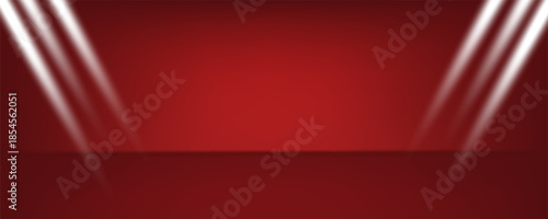 Dark red background with subtle highlight effect. The spotlight creates a gradation from bright red in the center to dark red at the edges. The background has a bit of a rough texture.