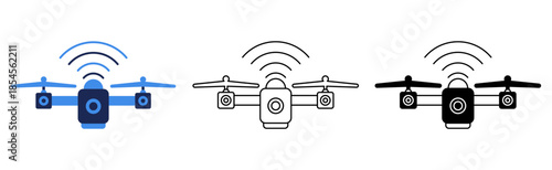 Aerial flying drone icon vector illustration isolated on white background