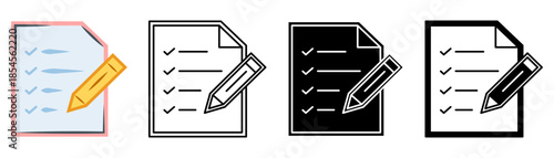 Business checklist document icon vector illustration for office management