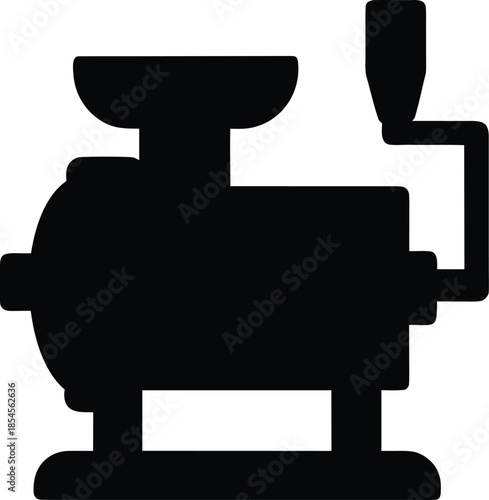 meat grinder silhouette vector illustration on transparent background