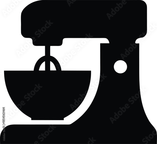 stand mixer silhouette vector illustration on transparent background