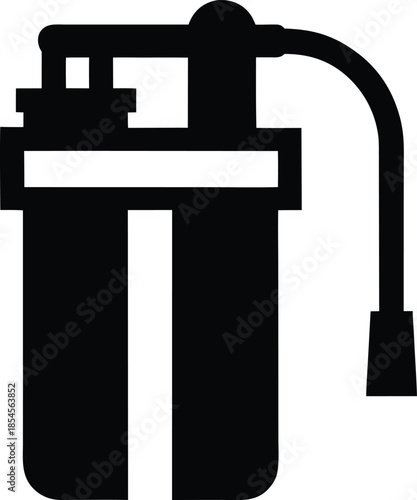 water filter silhouette vector illustration on transparent background