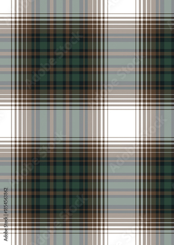 Seamless vector illustration of an abstract colorful geometric background featuring a blue and green checkered plaid pattern with square textile textures for a modern wallpaper design backdrop