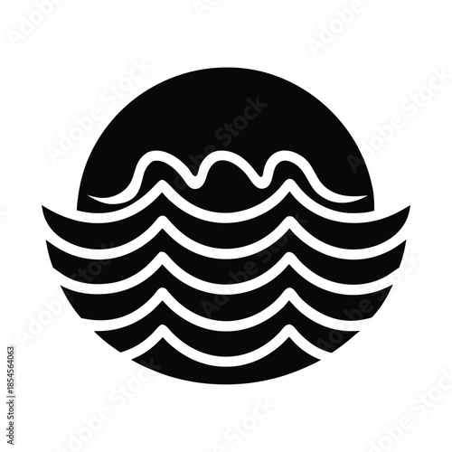 Red Sea Crossing Waves Illustration