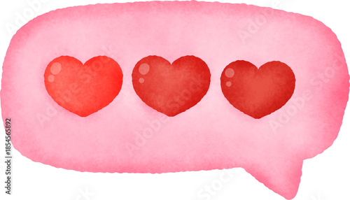 A pink heart with three hearts inside of it