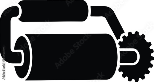 Silhouette Classic Pizza Cutter Wheel Kitchen Tool Outline Black Vector Illustration