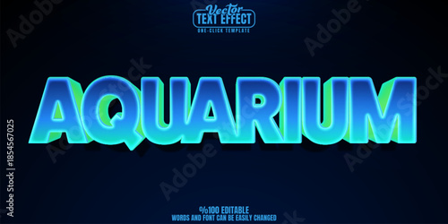 Aquarium editable text effect, customizable sea and water 3d font style