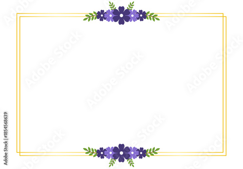 Luxury Romantic Purple Floral Border Design for Wedding Invitations, Bridal, and Event Stationery
