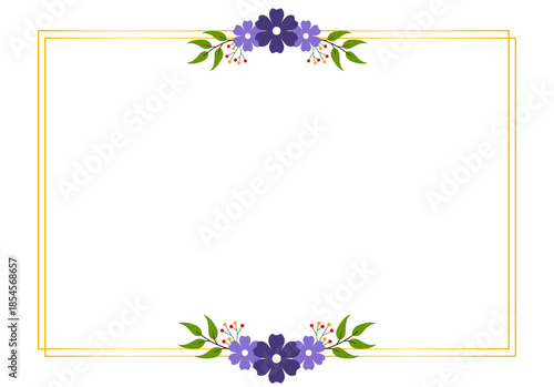 Luxury Romantic Purple Floral Border Design for Wedding Invitations, Bridal, and Event Stationery