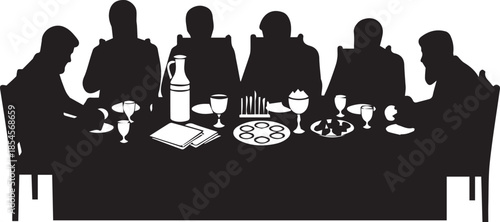 Group enjoying dinner together