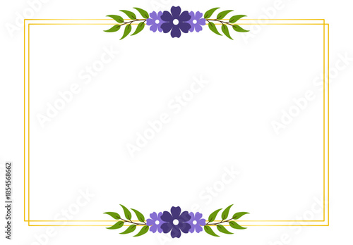 Luxury Romantic Purple Floral Border Design for Wedding Invitations, Bridal, and Event Stationery