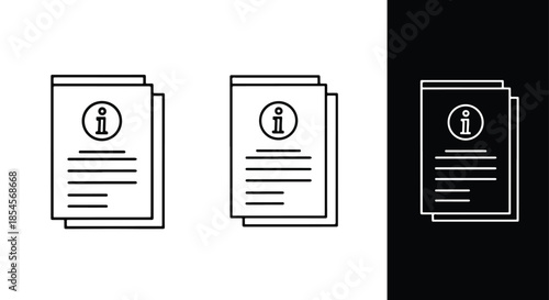 Information icon set - Solid icons vector collection - Vector icon set - Line and glyph solid icon set - Icon vector - Flat Design Icon