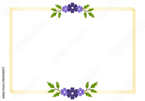 Elegant Romantic Purple Floral Border Design for Wedding Invitations and Bridal Stationery