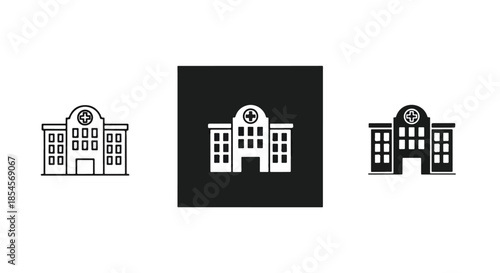 Office building icons - Solid icons vector collection - Vector icon set - Line and glyph solid icon set - Icon vector - Flat Design Icon